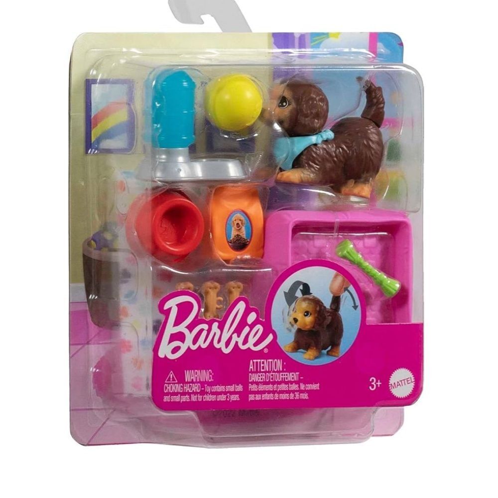 BARBIE PETS & ACCESSORIES INTERACTIVE PUPPY PLAY SET ELEVEN PIECES NWT & NIB